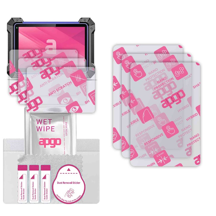 3x apgo Ultra-Clear Hybrid sticla protectoare compatibila cu Autel IM608 PRO II, sticla nano flexibila, inlocuire excelenta pentru sticla temperata