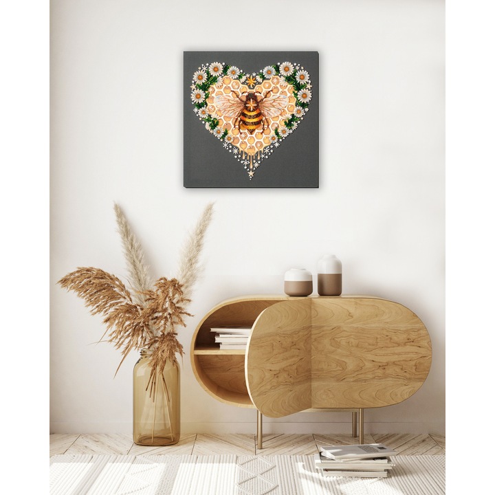 Set de broderie cu margele Abris Art "Planta mierei" 32x32 cm