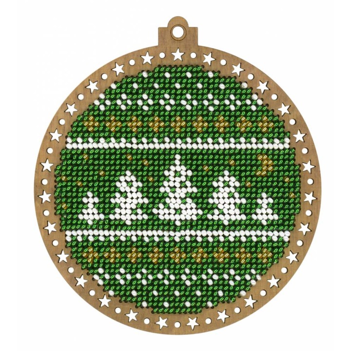 Set de broderie cu margele MP Studia "Brad de Craciun" 11x12 cm