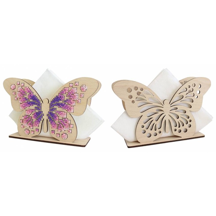 Set de broderie cu margele MP Studia "Fluture - suport pentru servetele" 15x10 cm