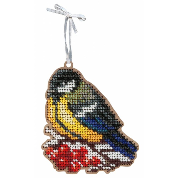 Set de broderie cu margele MP Studia "Ornament de Craciun - Pitigoi" 8x9 cm