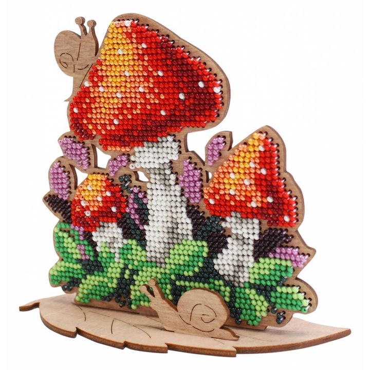 Комплект за бродиране с мъниста MP Studia "Мухоморка" 12x13 см