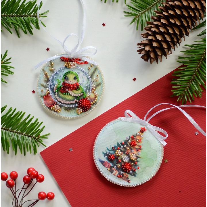 Set de broderie cu margele Abris Art "Sarpe festiv" 13.2x6.6 cm