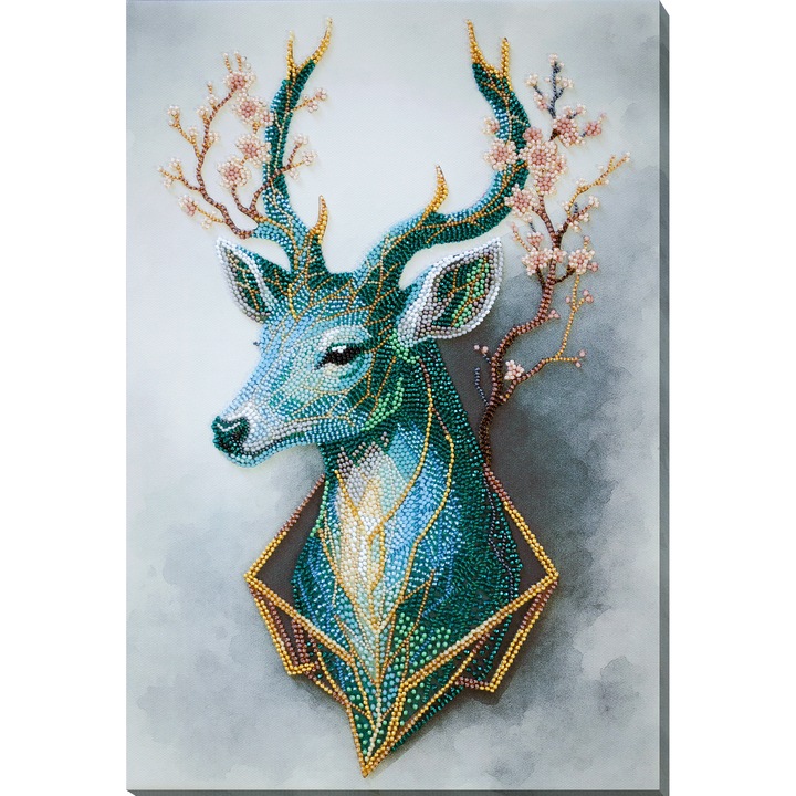 Set de broderie cu margele Abris Art "Spiritul padurii" 24x36cm