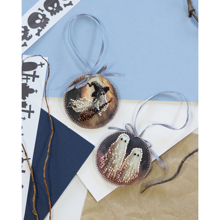 Комплект за бродиране с мъниста Abris Art "Бу!" 13.2x6.6см