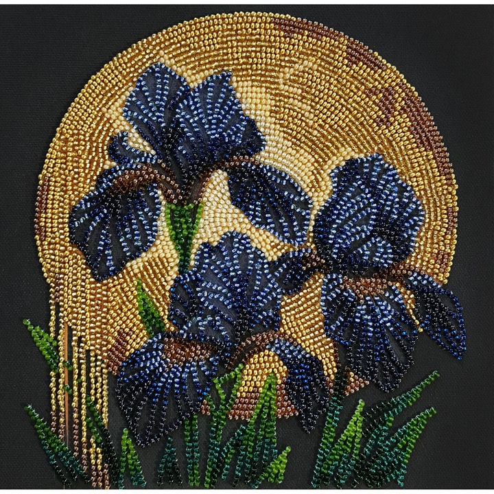 Set de broderie cu margele Abris Art "Dans in lumina aurie" 20x20cm