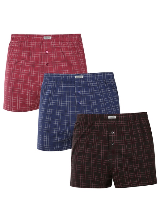 Set 3 perechi boxeri barbatesti Andrie PS 5914, multicolor, bumbac