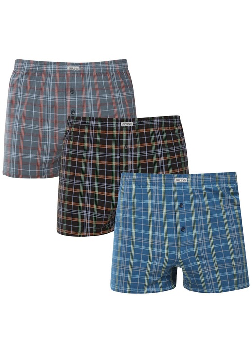 Set 3 perechi boxeri barbatesti Andrie PS 5862, multicolor, bumbac