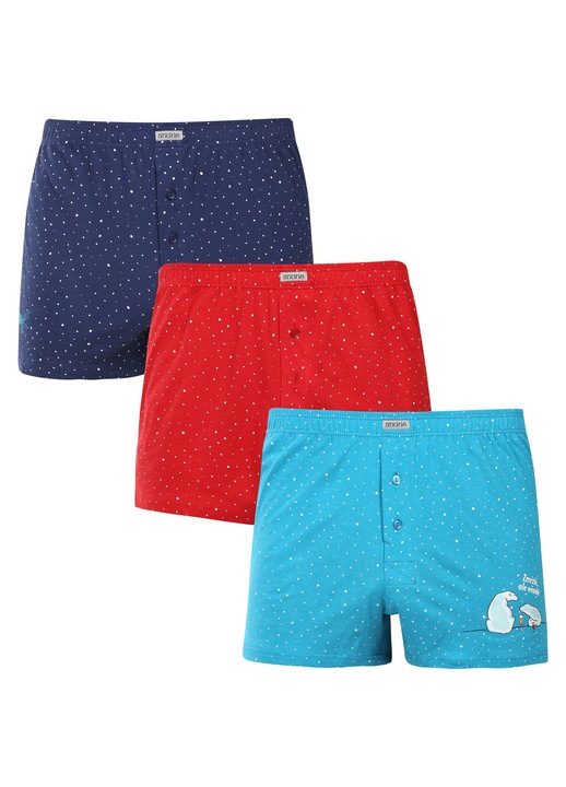 Set 3 perechi boxeri barbatesti Andrie PS 5933, multicolor, bumbac
