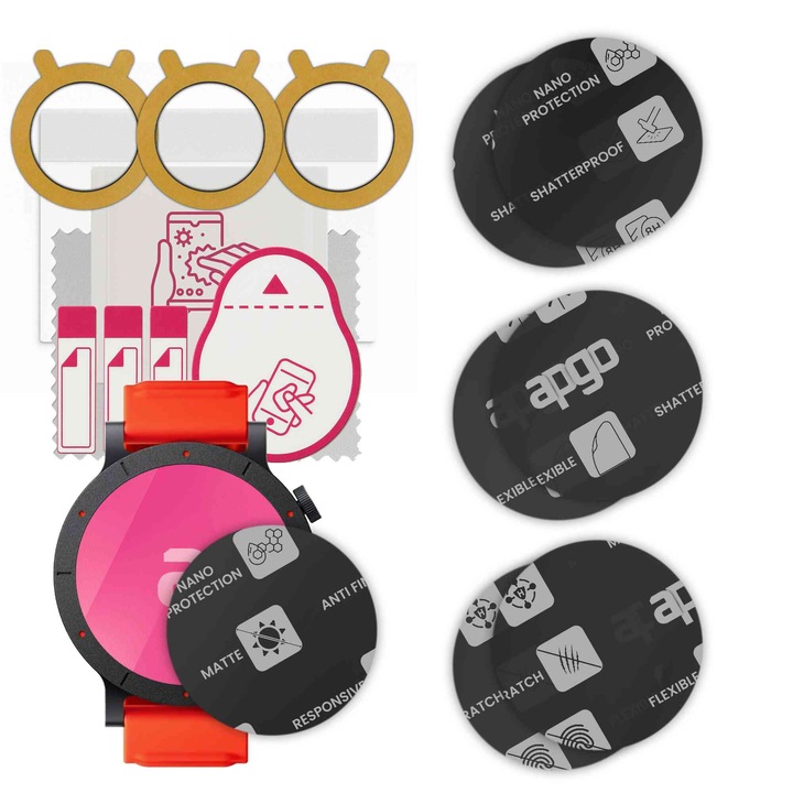 Set de 6 sticle MAT MATTE de protectie pentru ceas Nothing CMF Watch 3 Pro – apgo, full glue, sticla hibrida, protectie pentru afisajul ceasului, anti-zgarieturi