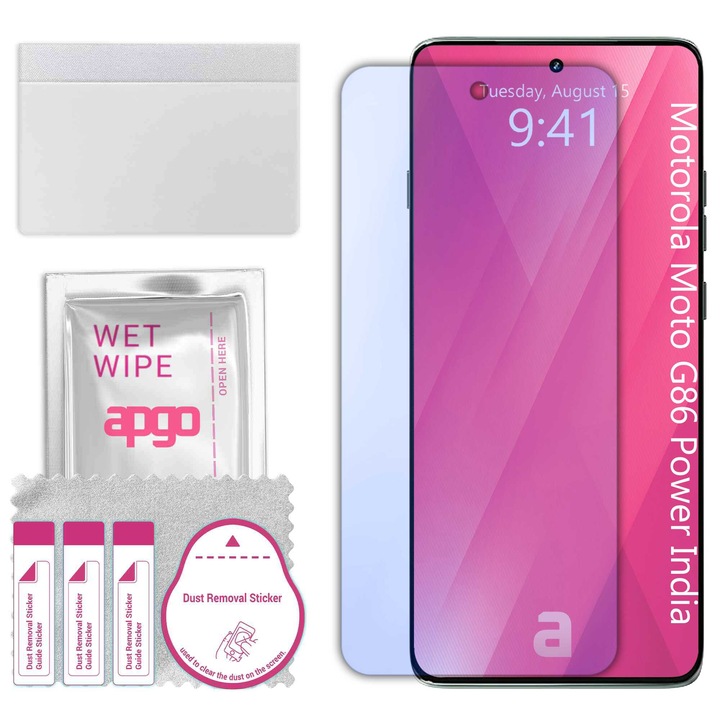 name: apgo védőüveg Motorola Moto G86 Power India – hibrid üveg, edzett üveg kijelzőre, fényes, pro flexible Hybrid Glass, 9H, full glue