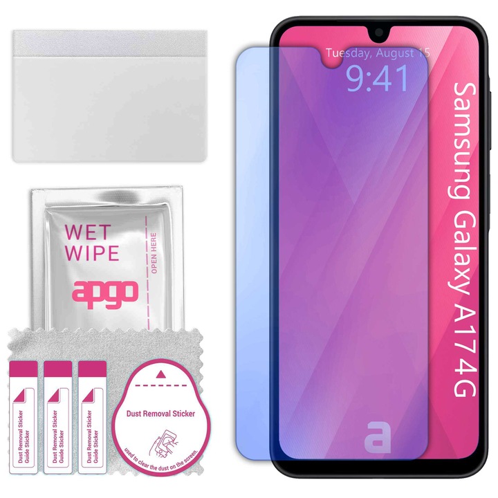 Sticla de protectie apgo pentru Samsung Galaxy A17 4G – sticla hibrida, securizata pentru display, lucioasa, pro flexible Hybrid Glass, 9H, full glue