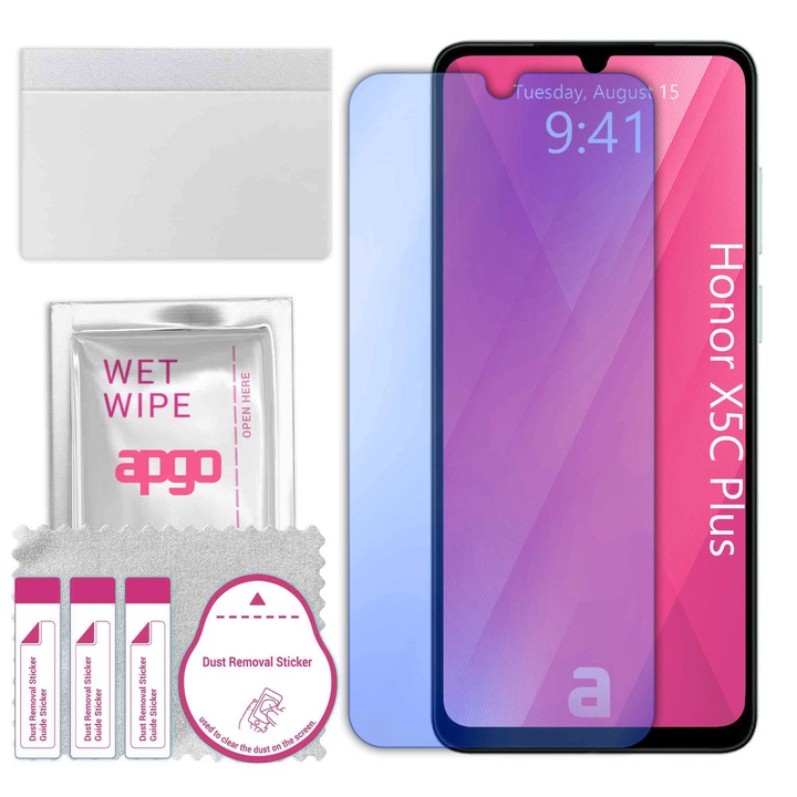 Sticla de protectie apgo pentru Honor X5C Plus – sticla hibrida, securizata pentru display, lucioasa, pro flexible Hybrid Glass, 9H, full glue