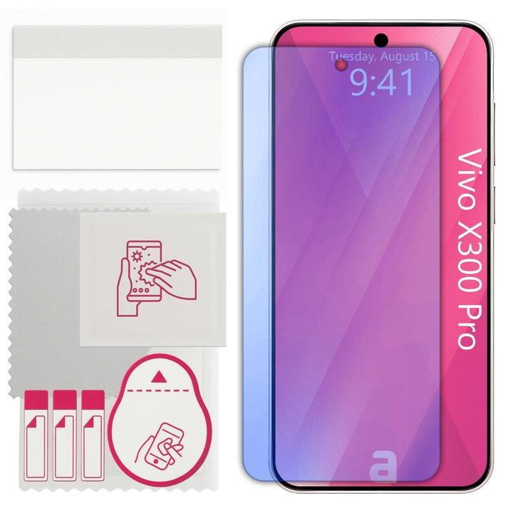 Защитно стъкло apgo за Vivo X300 Pro – хибридно стъкло, закалено за дисплей, лъскаво, pro flexible Hybrid Glass, 9H, full glue