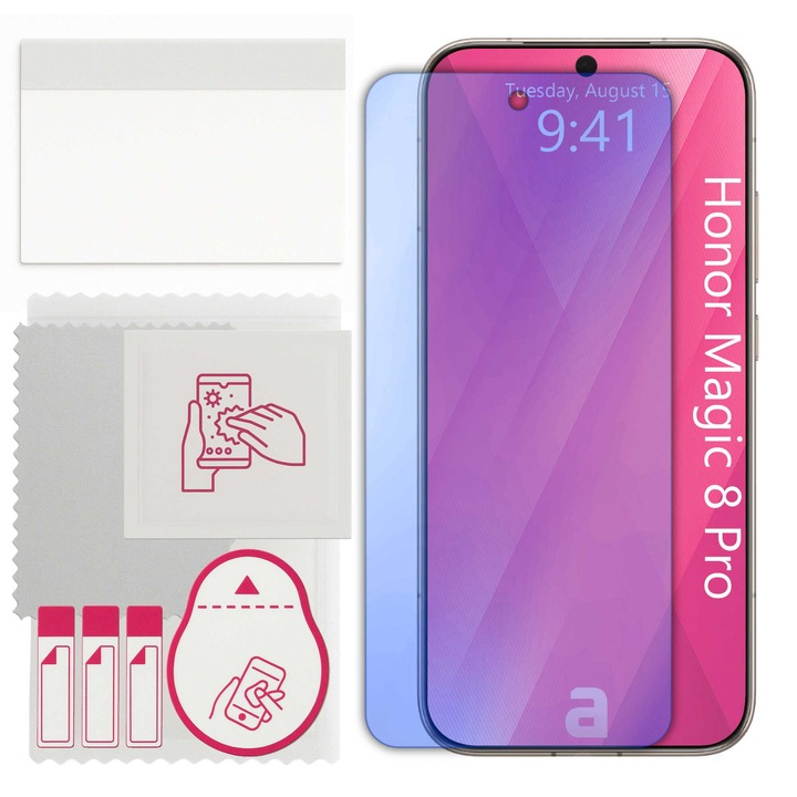 Sticla de protectie apgo pentru Honor Magic 8 Pro – sticla hibrida, securizata pentru display, lucioasa, pro flexible Hybrid Glass, 9H, full glue