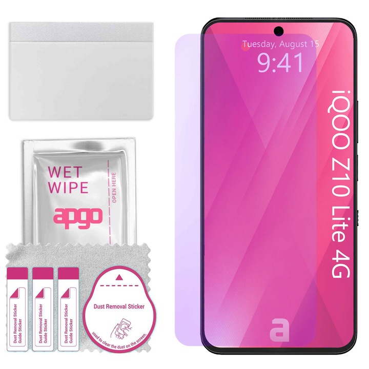 apgo ANTI-BLUE védőüveg TCL 60 Ultra NXTpaper készülékhez – hibrid üveg, edzett kijelzővédő fólia, fényes, pro flexible Hybrid Glass, 9H, full glue