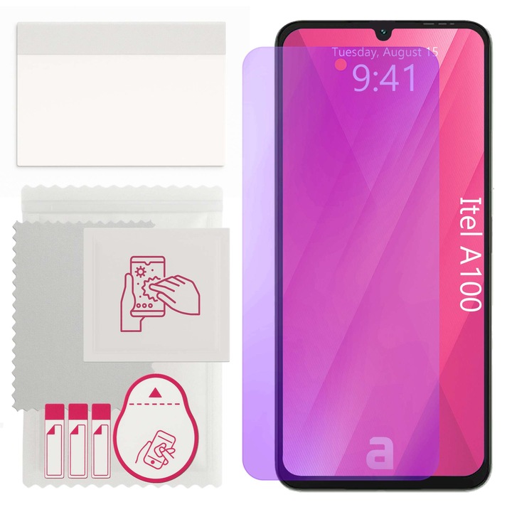 Sticla de protectie ANTI-BLUE apgo pentru ZTE Nubia Air – sticla hibrida, securizata pentru display, lucioasa, pro flexible Hybrid Glass, 9H, full glue
