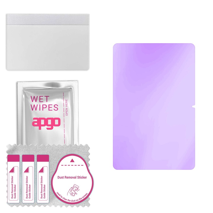 Védőüveg ANTI-BLUE apgo Samsung Galaxy Tab S10 Lite-hoz – hibrid, edzett üveg kijelzőhöz, fényes, pro flexible Hybrid Glass, 9H, full glue