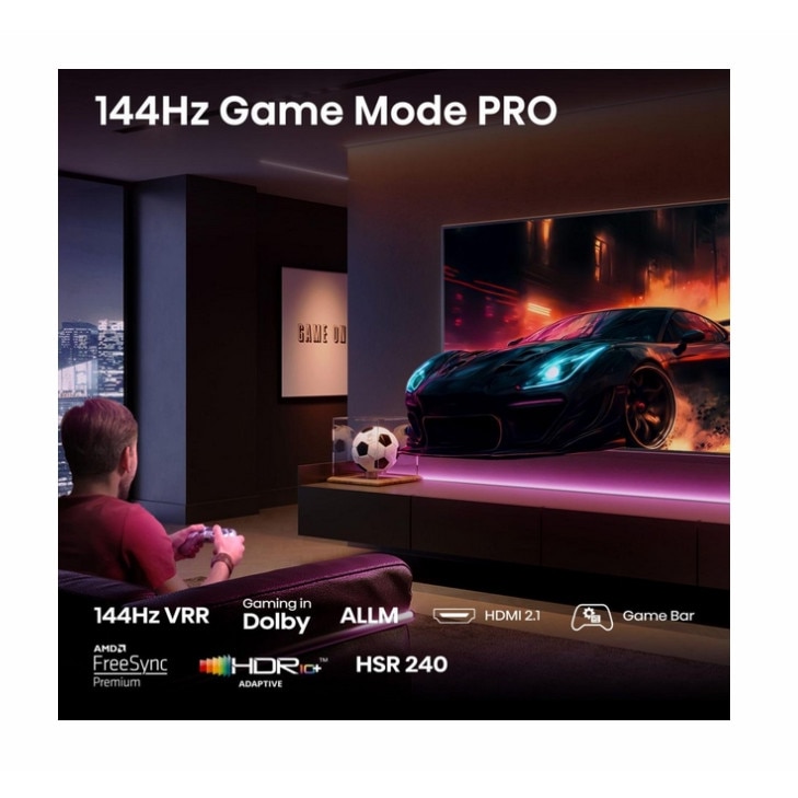 Televizor Hisense, 100'' E7Q PRO, QLED Smart, FALD, 144Hz, 5000:1, Quantum Dot, Dolby Vision, Vidaa, ADS, Negru 100E7Q_PRO