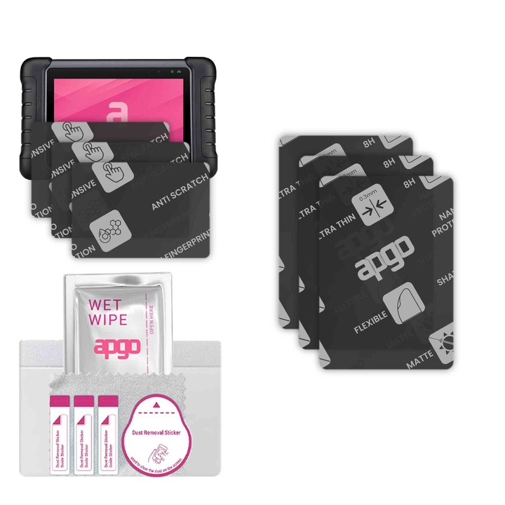 3x apgo MATTE sticla de protectie hibrida compatibila cu Autel MAXICHECK MX808, sticla nano flexibila, inlocuire excellenta pentru sticla temperata