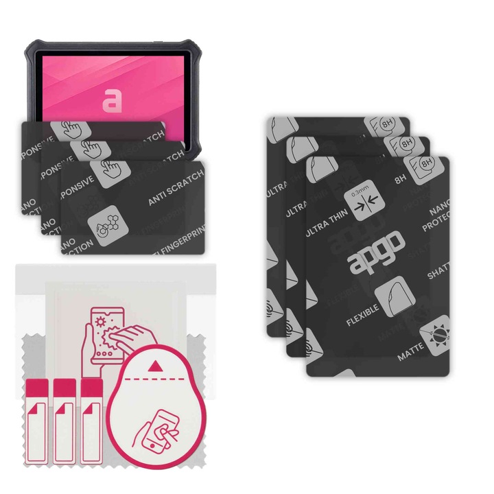 3x apgo MATTE sticla de protectie hibrida compatibila cu Autel OTOFIX D1, sticla nano flexibila, inlocuire excellenta pentru sticla temperata