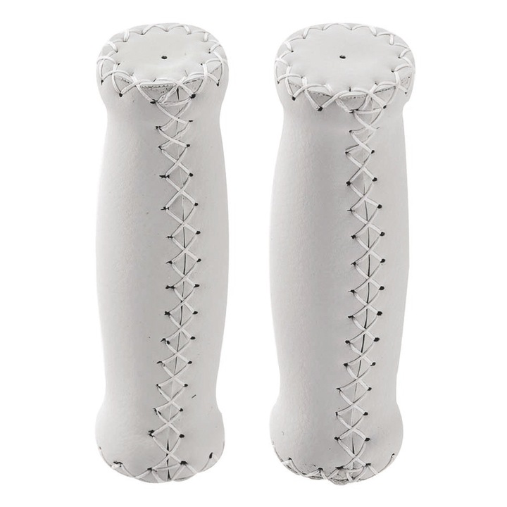 Manere bicicleta Selle Monte Grappa, set 2 bucati, 120x120mm, alb, piele ecologica