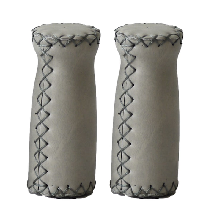 Manșoane pentru bicicletă Selle Monte Grappa 014, 2x90mm, gri închis, din piele ecologică italiană, set