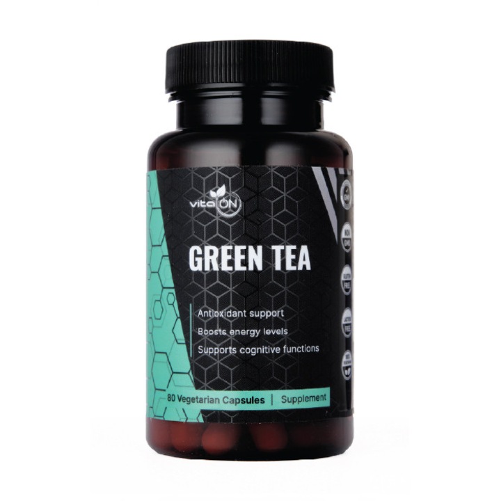 Екстракт от зелен чай на капсули 80 вег. капс. х 300 мг - Хранителна добавка VitaOn
