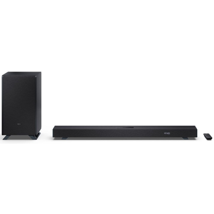 Soundbar Sharp Q HT-SBW53121(BK), 3.1.2, 550 W, Bluetooth 5.3, Черен