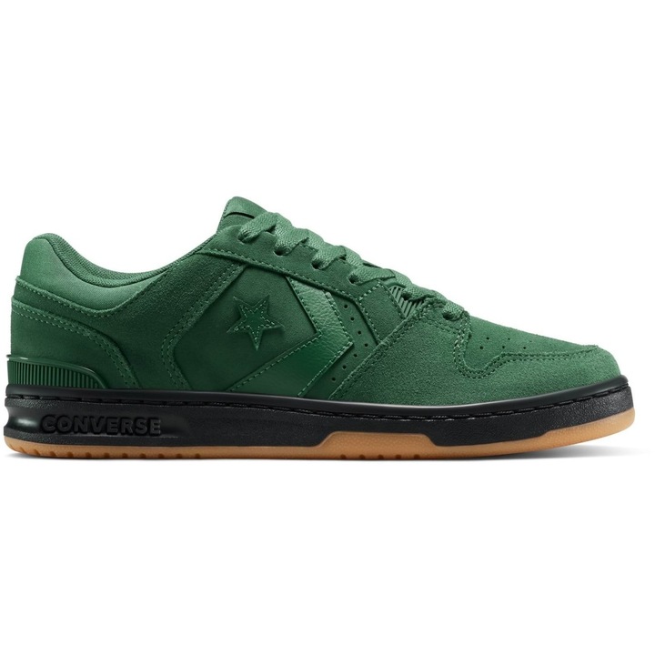 Converse, Pantofi sport low-cut de piele intoarsa CL98, Verde