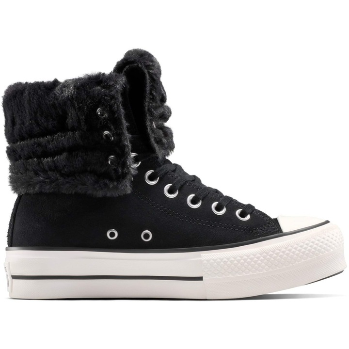 Pantofi sport unisex Converse Chuck Taylor All Star Fold-Over Lift Platform, Negru