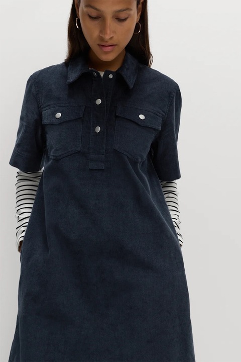 Marks & Spencer, Rochie scurta din reiat cu buzunare, Bleumarin