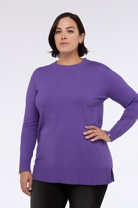 FIORELLA RUBINO, Pulover uni cu mansete cu fermoar, Violet