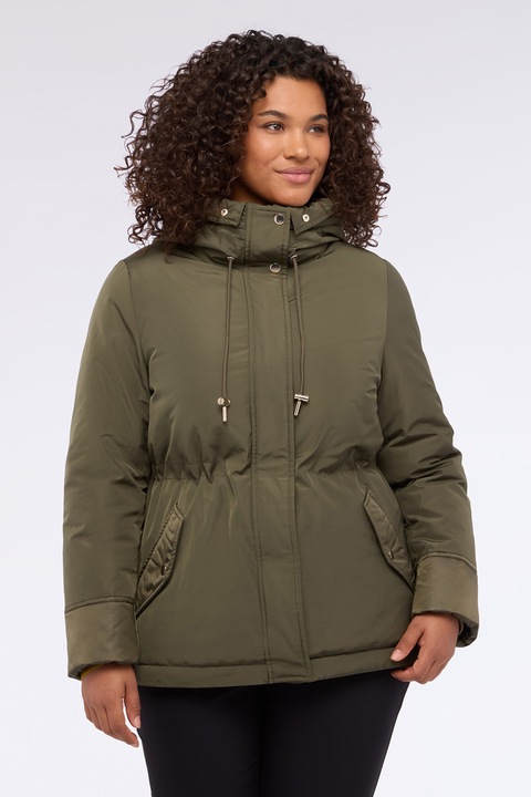 FIORELLA RUBINO, Geaca scurta cu gluga, Kaki