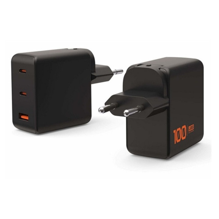 Uag srge hálózati töltő usb+2 type-c aljzat, 100w, gan, pd gyorstöltő, fekete