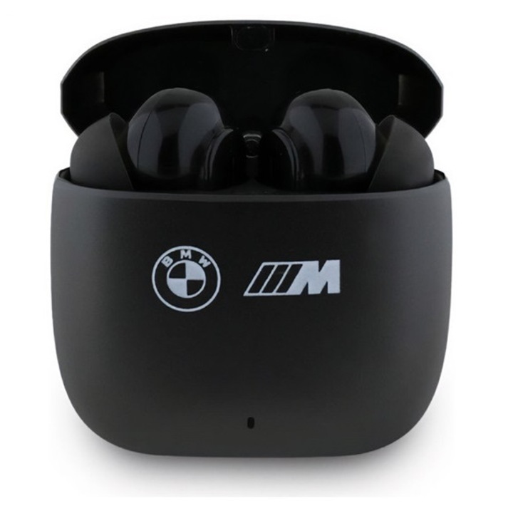 Bmw m metal logo bluetooth fülhallgató sztereo, v5.4, tws, mikrofon, aktív zajszűrő + töltőtok, fekete