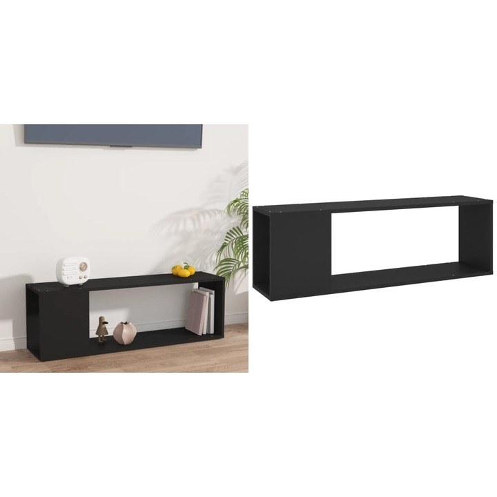 Comoda TV, negru, 100x24x32 cm, PAL
