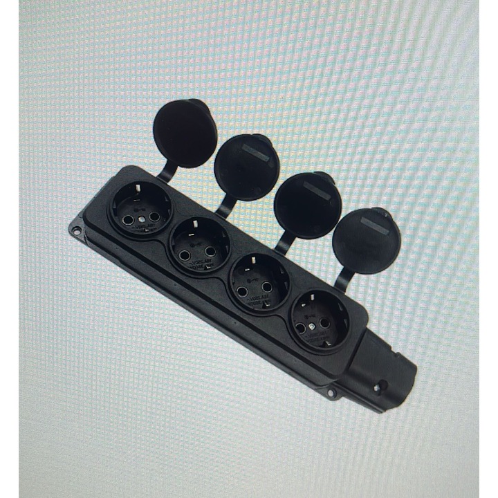 Priza Schucko cu 4 module, aparenta si protectie la Umiditate