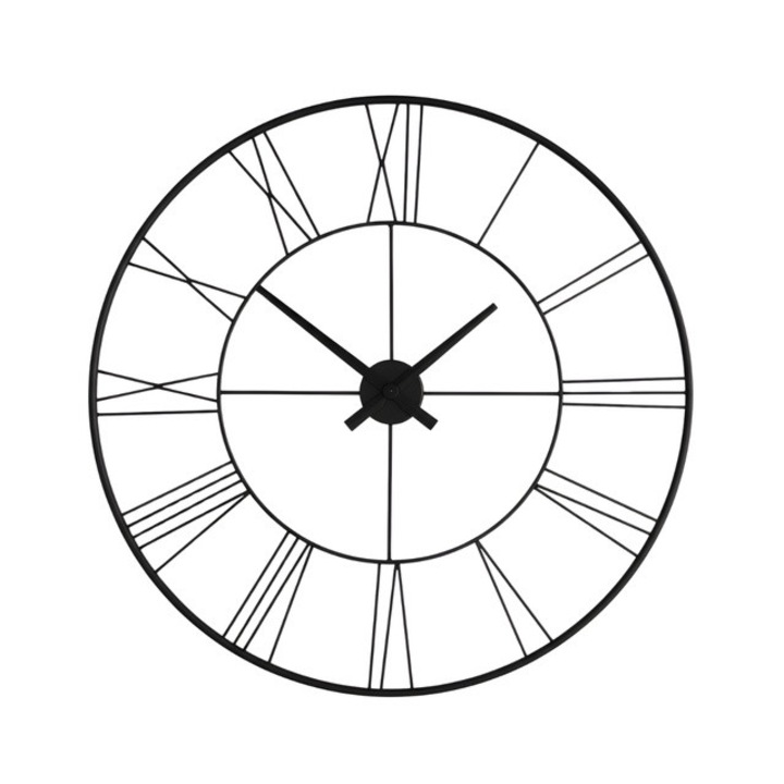 Ceas de perete in stil industrial ARATIO, Ø 70 cm, negru
