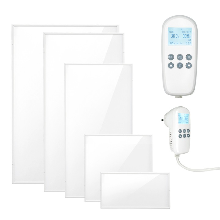 Calorifer ORBER, 1050W, montat pe perete, control temperatura digital, alb, 1200x920mm