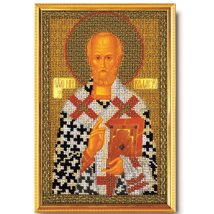 Set de broderie cu margele RTO Icoana "Sfantul Nicolae" 17x26 cm
