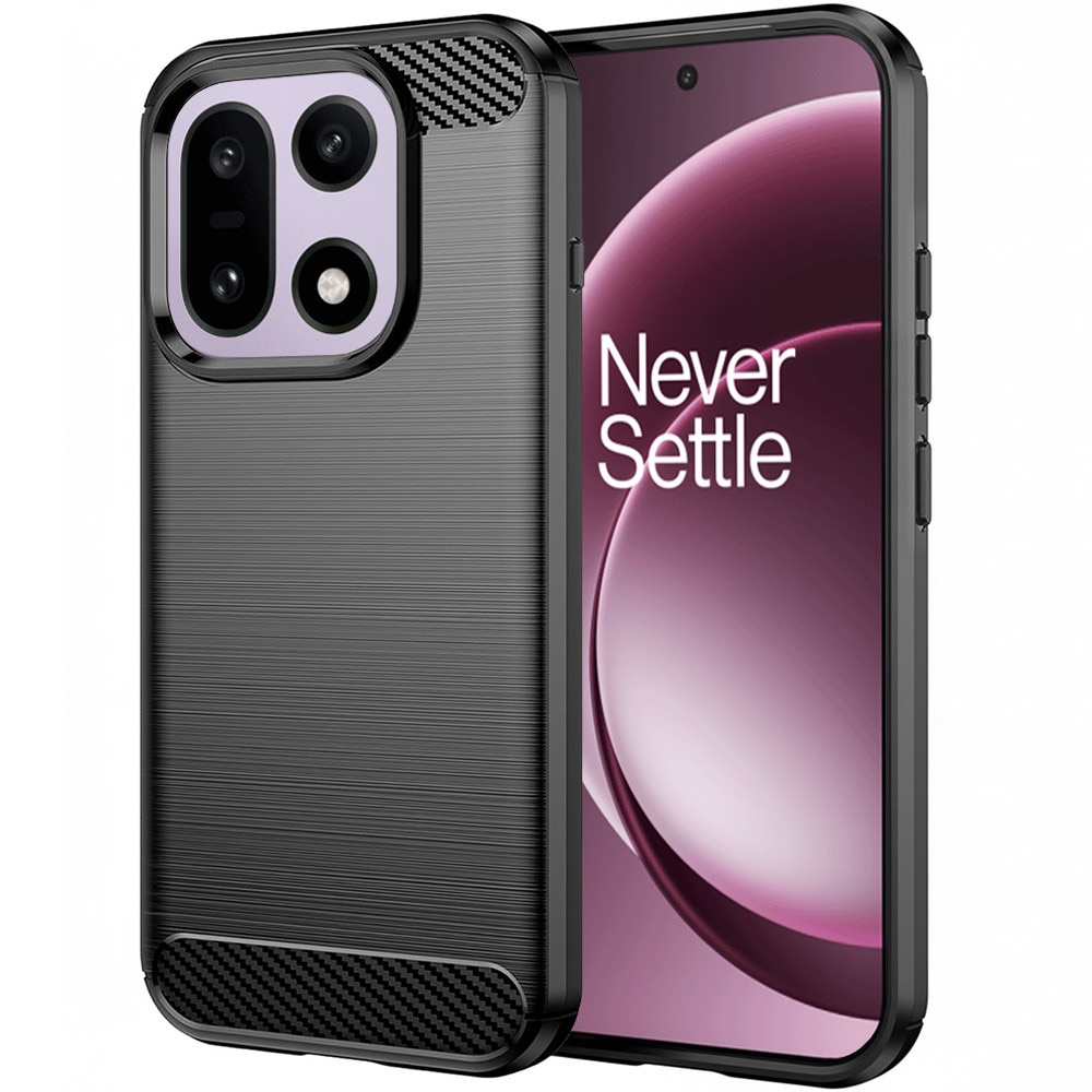 Husa pentru OnePlus 15 Carbon Liquid Silicone, negru