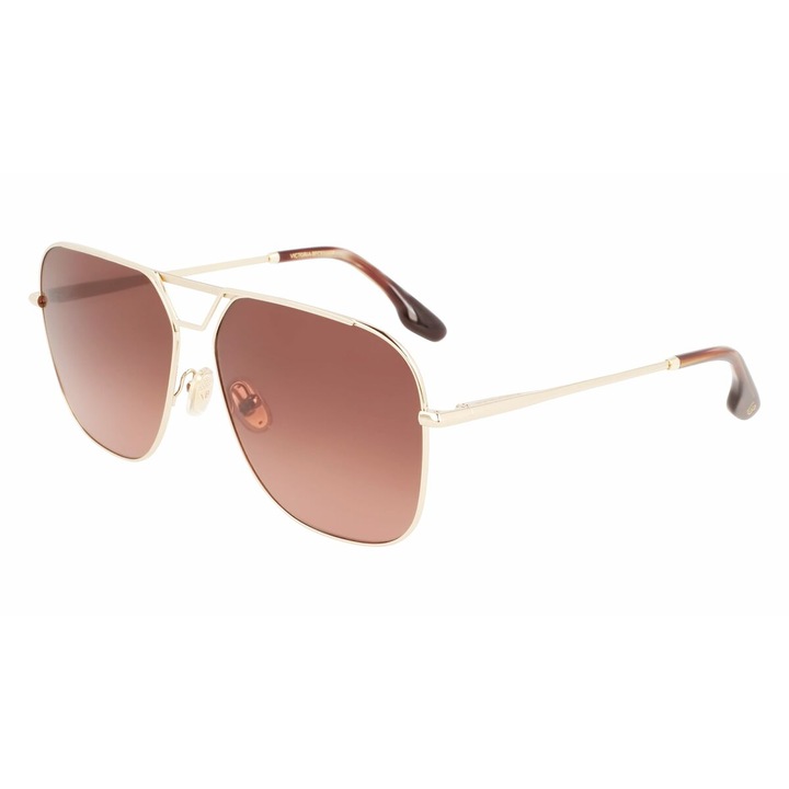 Ochelari de Soare Dama Victoria Beckham VB217S-714, Ø61 mm, UV400, Policarbonat, Auriu, Metal, Protectie Totala Razele Solare, Filtru Solar Categoria 3