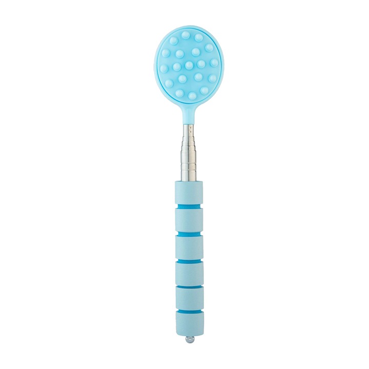 Bat de masaj telescopic, EMO, inox, albastru, 23,5-65cm