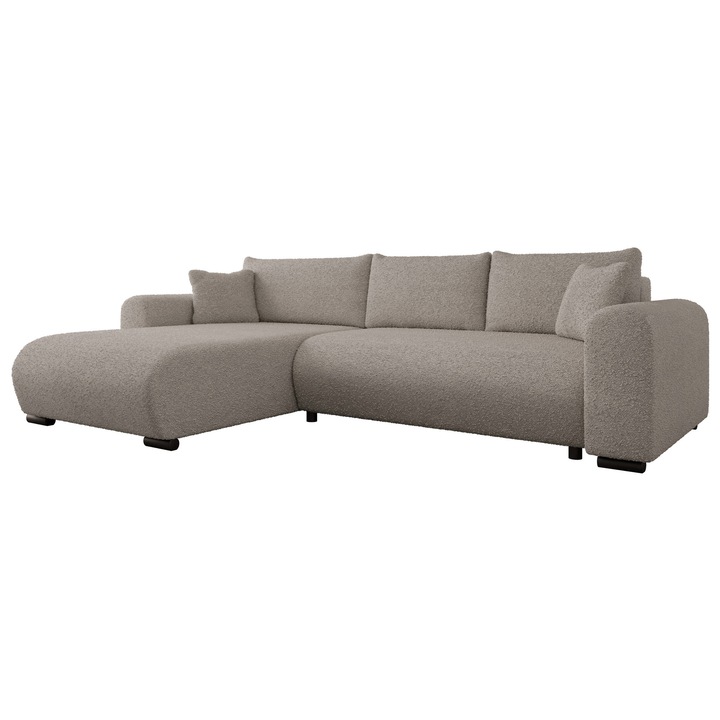 Coltar cu functie de dormit Duolos, MIRJAN24, bej/gri, 188x285x80 cm