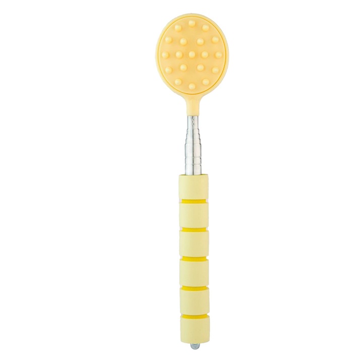 Bat de masaj telescopic, EMO, inox, galben, 23,5-65cm