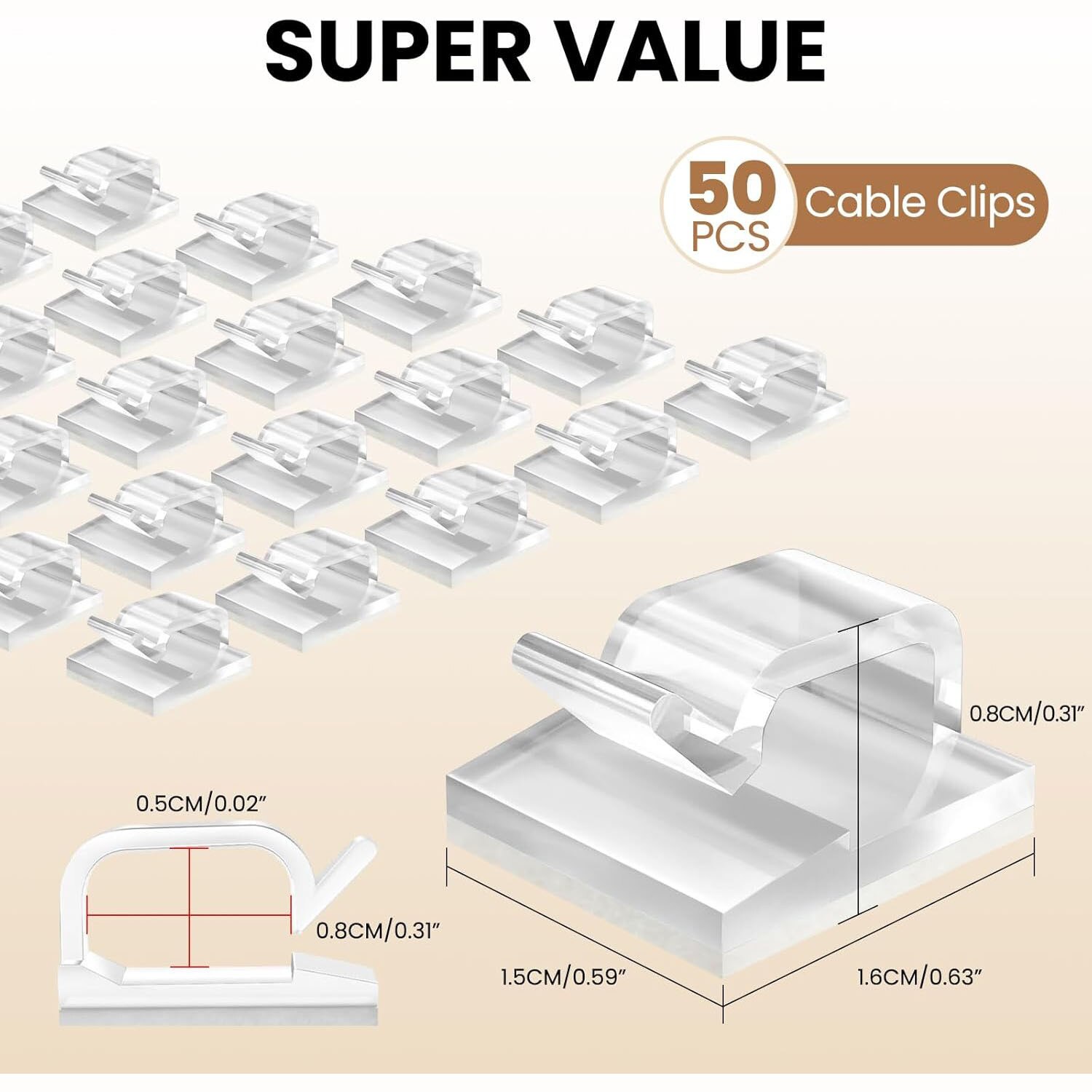 Set de 50 cleme autoadezive pentru cabluri, organizatoare de cabluri ...