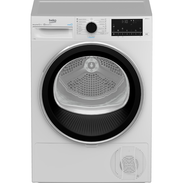 Пералнa машина с предно зареждане Beko B3WFT411415WBES, 11 кг, 1400 об/мин, Клас A, 15 програми, Защита за деца, Автоматичен контрол на водата, Дигитален дисплей, Бял