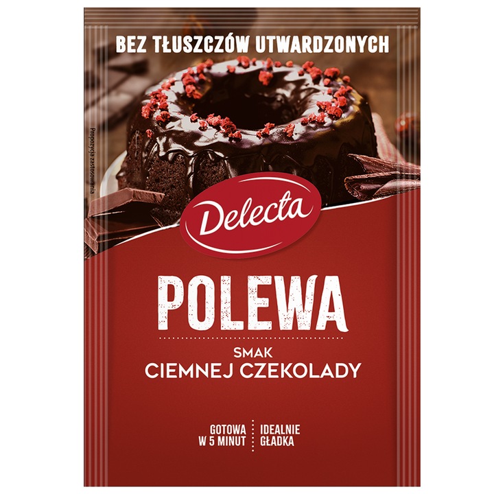 Glazura cu aroma de ciocolata neagra tare, Delecta, 100g