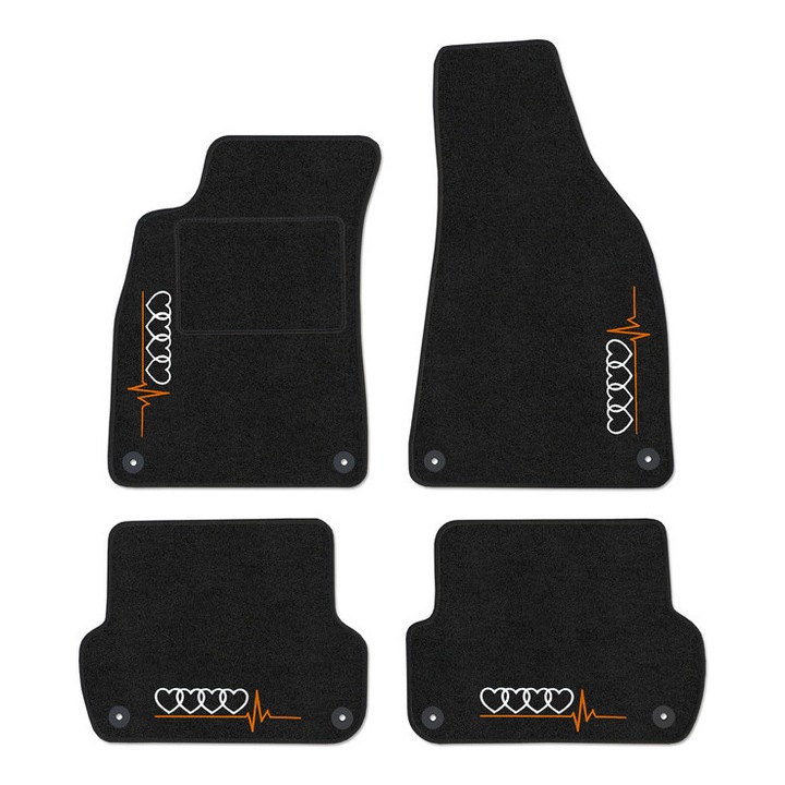 Covorase auto Lasota set, pentru AUDI A4 B6 (2000-2004) Negru, 4x editie AUDI